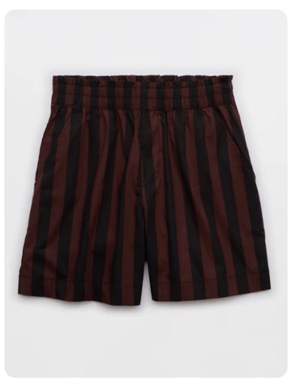 aerie Brown & Black Striped Good day Shorts